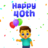 Happy Birthday Confetti Sticker by Lucas and Friends by RV AppStudios