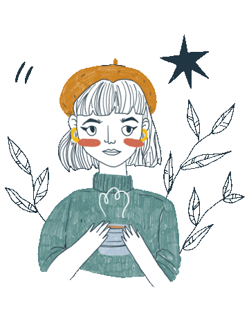 chantallenting giphyupload girl illustration coffee Sticker