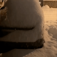 'Let It Snow': Heavy Snowfall Covers Cars in Chamonix