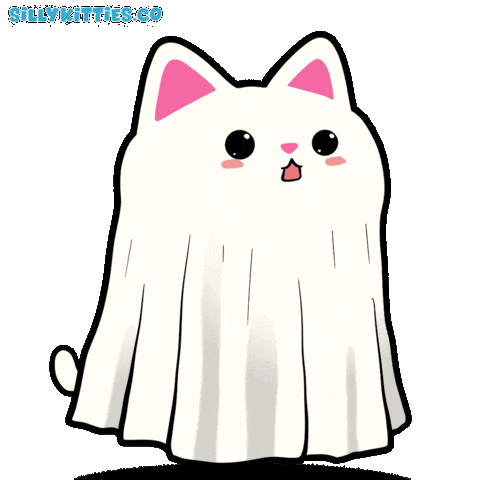 Ghost Cat Cats Sticker by Silly Kitties