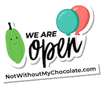 Open For Business Chocolate Sticker by Notwithoutmychocolate