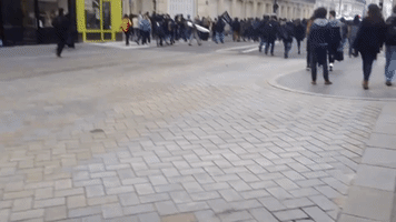 Police Deploy Tear Gas on Demonstrators in Nantes