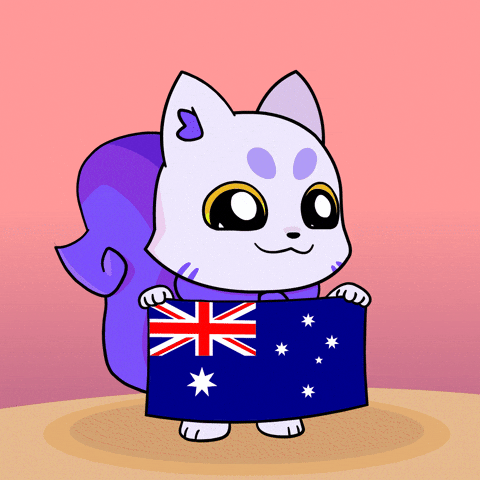 Australia Flag GIF by Lucky Kat Studios