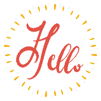 Lettering Hello Sticker