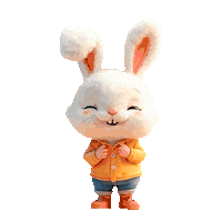 3D Bunny Sticker by Omer Studios