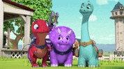 DinoRanch celebrate disney yay good job GIF