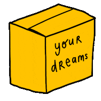 Moving Yellow Box Sticker by Linzie Hunter