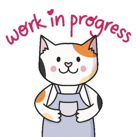 Happy Work In Progress Sticker by Cat & Raven