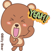 Billy_bear giphyupload cartoon yeah bear Sticker