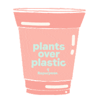 Repurpose cup sustainability compostable pink lemonade Sticker