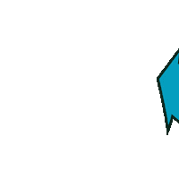 Illustrated gif. Aqua and off-white banner in the shape of an arrow circles in, displaying the message "Vote" on one side and "Democrat all the way down the ballot," on the other.
