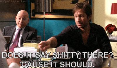 david duchovny trying to come up with an excuse to GIF
