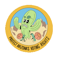 Voting Rights Cactus Sticker by Creative Courage