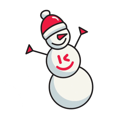 Digital art gif. A snowman waves its stick arms in the air and wiggles.