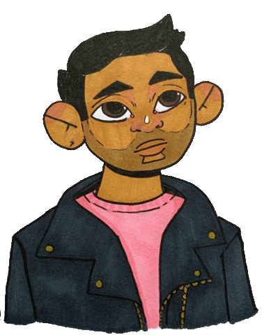 nikkosketch star boy blink leather jacket Sticker