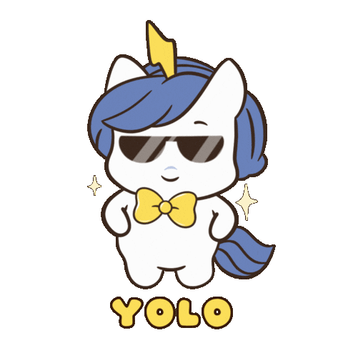 No Regrets Yolo Sticker by Brave Unicorn