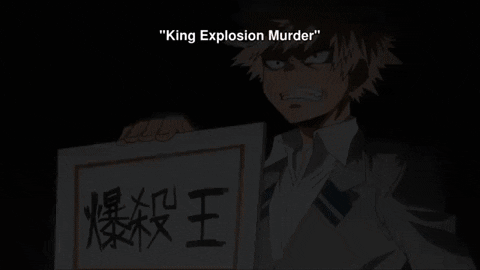 mrsvikingbunny giphygifmaker my hero academia bakugo king explosion murder GIF