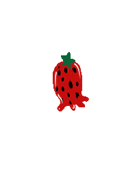 hot red strawberry melting khairi azrie Sticker