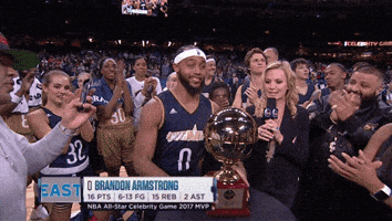 celebrity game trophy GIF by NBA