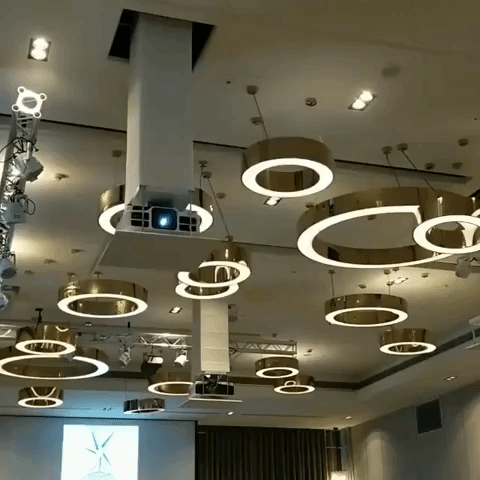 Light Fixtures Sway at Taipei Hotel During Quake