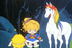 Pondering Rainbow Brite GIF
