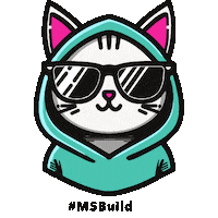 Powered Up Cat Sticker by Microsoft Cloud