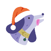 Santa Hat Dog Sticker