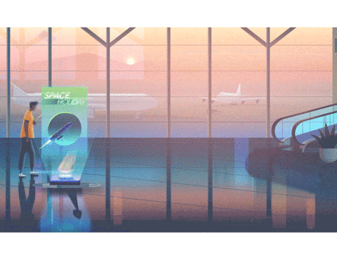 #airport #future #yvr #illustration #vancouver #flight #design GIF by Wonderlust
