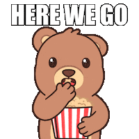 Teddy Bear Popcorn Sticker by BEARISH
