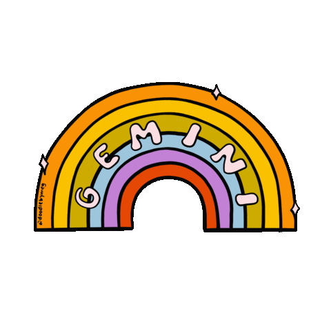 Zodiac Sign Rainbow Sticker by Doodle by Meg