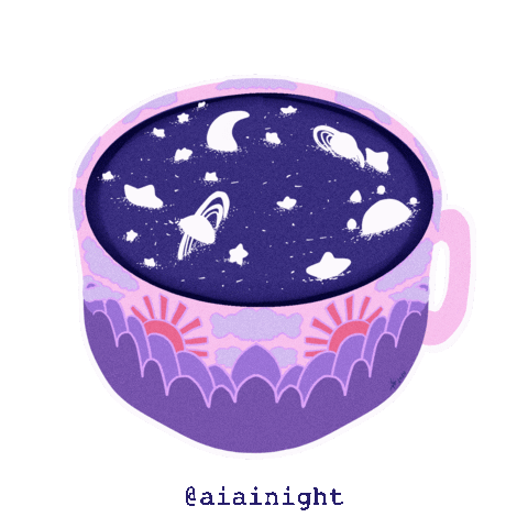 Aidadaism giphyupload space cup galaxy Sticker