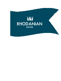 RhodanianMarine logo blue flag boat Sticker