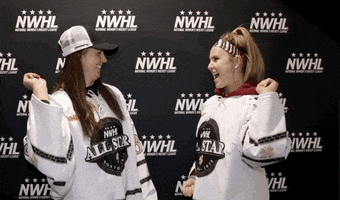 NWHL hockey surprise glitter punch GIF