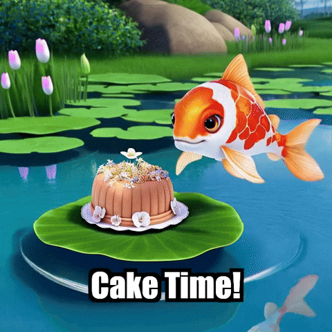 Koi Fish Cake Time GIF by TheConfishius