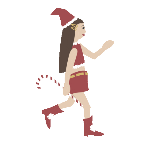 Candy Cane Xmas Elf Sticker by tinytype