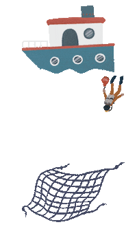 Diving Fishing Net Sticker by Bracenet