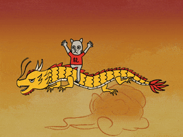 Flying Chinese New Year GIF by Thank You Coffee
