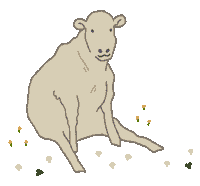 fleencampbell cow vibing sitting cottagecore Sticker