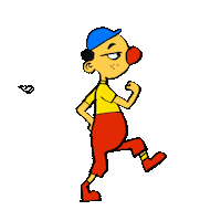 jetlat walk exercise clown tempel Sticker