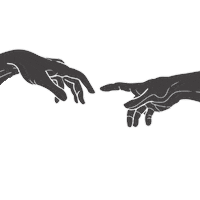 ticouhana hands adam touch fingers Sticker