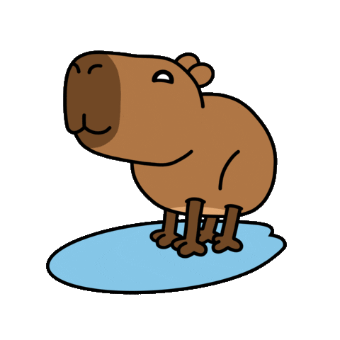 thecapycode happy animation beach wave Sticker