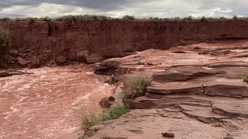 Water Gushes Through Arizona Landscape