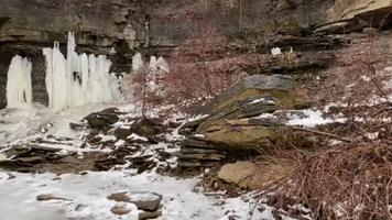 Frozen Waterfall Near Green Bay Dazzles Visitors