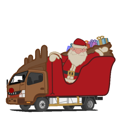 Driving Happy Christmas Sticker by FUSO