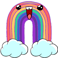 Happy Rainbow Sticker by Nelson Diaz