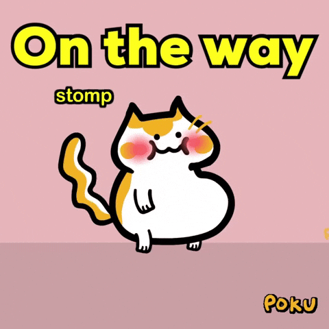 On The Way Cat GIF by Poku Meow