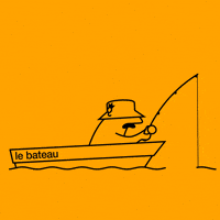 AndrewOrdie boat fishing raining fisherman GIF