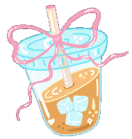 Spiritedartwork pink illustration coffee drink Sticker