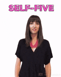 jennrobbins jenn give me five high-five gimme five GIF