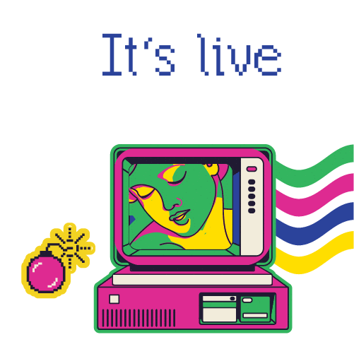 Its Live Computer Sticker by Black Owl Design